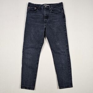 Levi's Premium Wedgie Jeans Straight Leg Vintage Wash Black Size 30